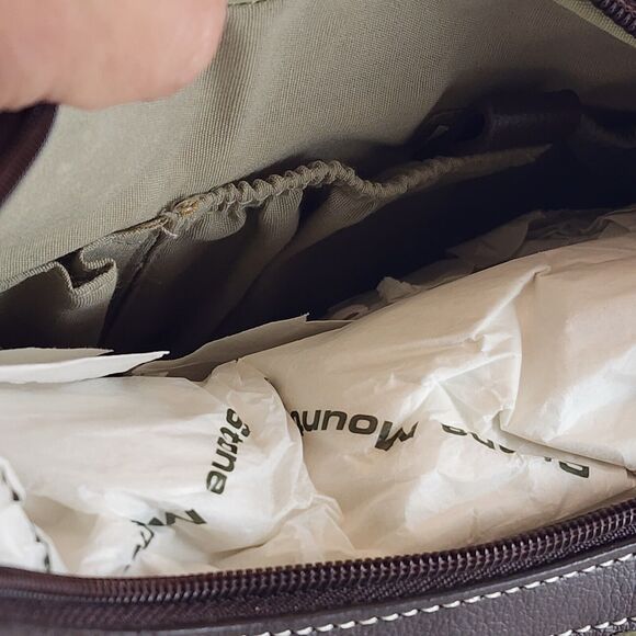 Stone Mountain Green Leather Weaved Straw Look Purse Shoulder Handbag - Picture 12 of 14